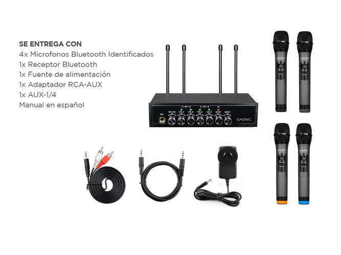 Micrófono Inalambrico Profesional Gadnic BT408 Bluetooth UHF - 6