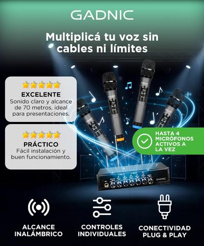 Micrófono Inalambrico Profesional Gadnic BT408 Bluetooth UHF - 1