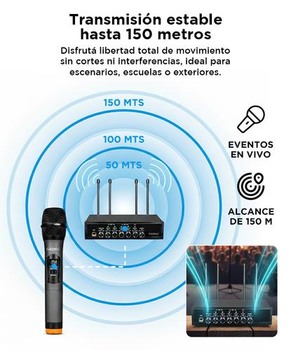 Micrófono Inalambrico Profesional Gadnic BT408 Bluetooth UHF - 3