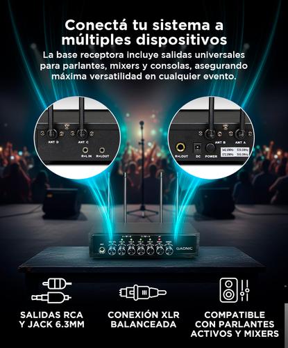 Micrófono Inalambrico Profesional Gadnic BT408 Bluetooth UHF - 4