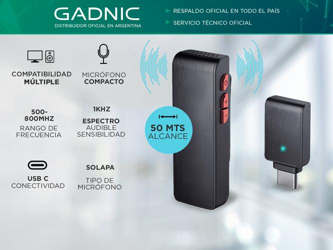Microfono Inalambrico Gadnic De Solapa 2.4ghz - 1