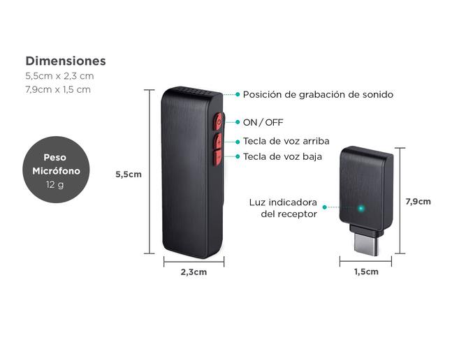 Microfono Inalambrico Gadnic De Solapa 2.4ghz - 5