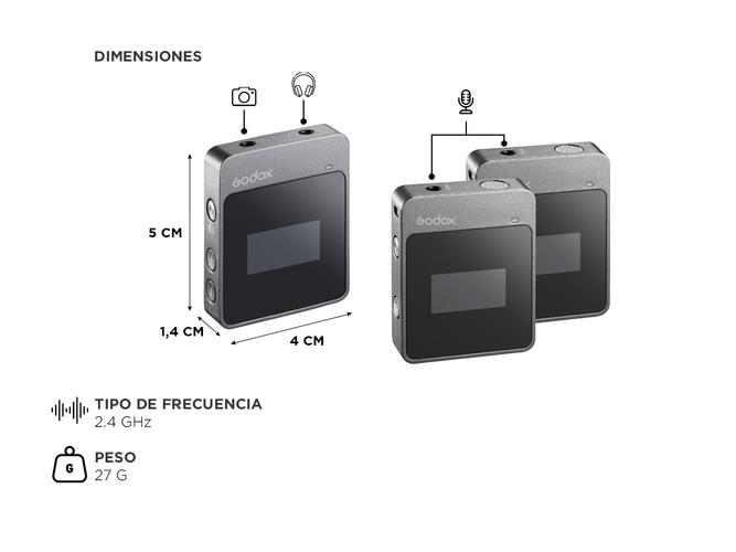 Sistema de Microfono Inalambrico Godox Con Funda Cargadora - 5