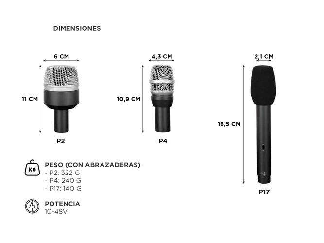 Kit de Micrófonos Gadnic para Baterías - 5