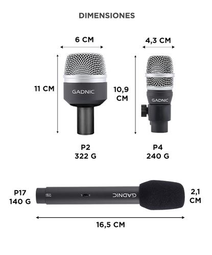 Kit de Micrófonos Gadnic para Baterías - 5