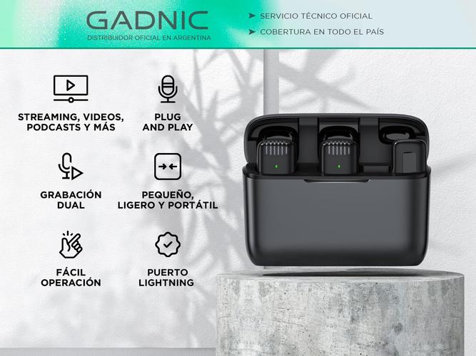 Microfono Inalambrico Corbatero Gadnic con Caja Cargadora - 1