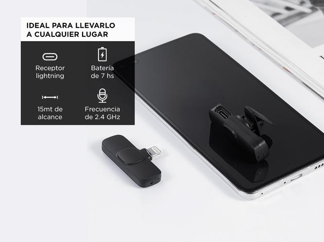 Microfono Inalambrico Corbatero Gadnic con Caja Cargadora - 3