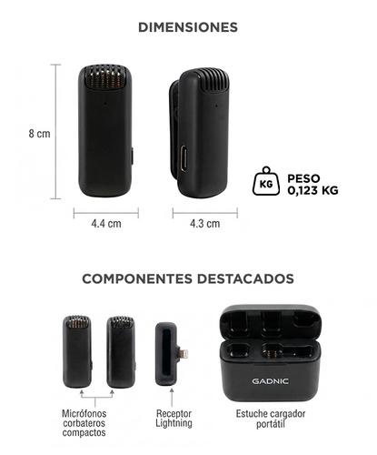 Microfono Inalambrico Corbatero Gadnic con Caja Cargadora - 5