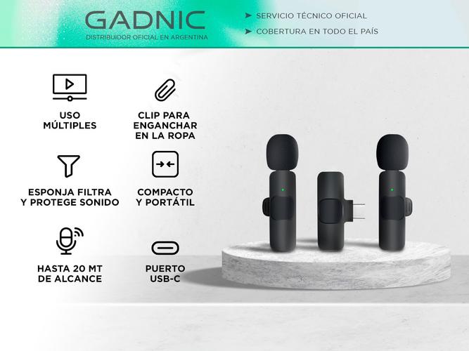 Set Micrófonos Inalámbricos Minis Gadnic Usb Tipo C Usado - 1