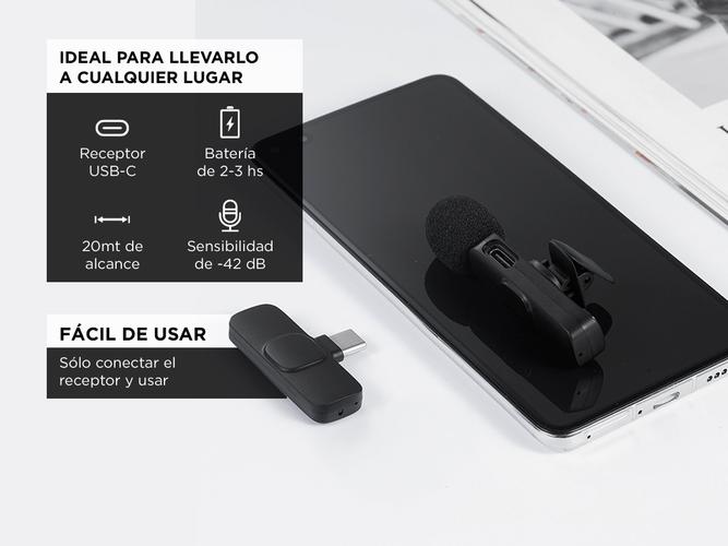Set Micrófonos Inalámbricos Minis Gadnic Usb Tipo C Usado - 3