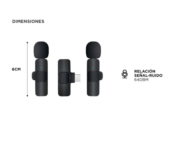 Set Micrófonos Inalámbricos Minis Gadnic Usb Tipo C Usado - 4