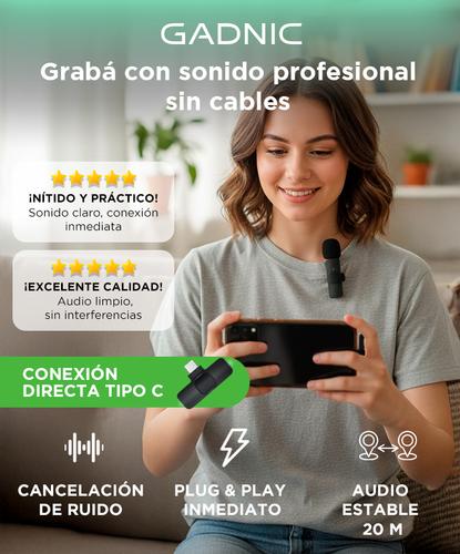Set Micrófonos Inalámbricos Minis Gadnic Usb Tipo C - 1