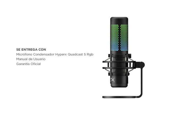 Micrófono Condensador Hyperx Quadcast S Rgb Multipatrón Filtro Anti-Chasquidos - 6