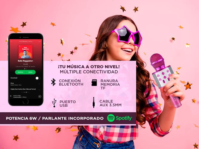 Micrófono Gadnic KM-01 Karaoke Inalámbrico Bluetooth c/ Efectos de Voz - 3