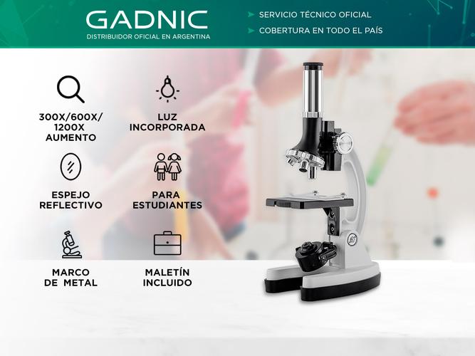 Microscopio Gadnic 1200X Para Niños Kit 18 Piezas - 1