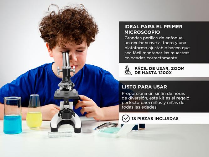 Microscopio Gadnic 1200X Para Niños Kit 18 Piezas - 2