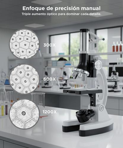Microscopio Gadnic 1200X Para Niños Kit 18 Piezas - 3