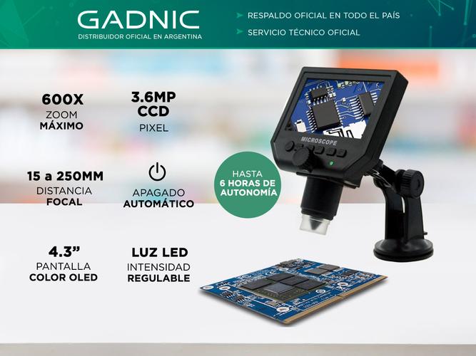 Microscopio Digital Gadnic MI10 600X 3.6MP - 1