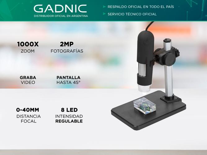 Microscopio Optico Digital Gadnic 1000x Electronico LED USB  - 1