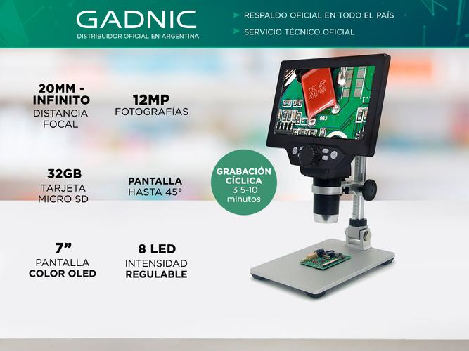 Microscopio Optico Digital Gadnic 1200x Pantalla Lcd Hd Usado - 1