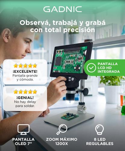 Microscopio Optico Digital Gadnic 1200x Pantalla Lcd Hd - 1