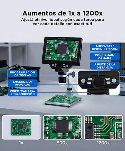 Microscopio Optico Digital Gadnic 1200x Pantalla Lcd Hd - 3