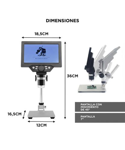 Microscopio Optico Digital Gadnic 1200x Pantalla Lcd Hd - 5