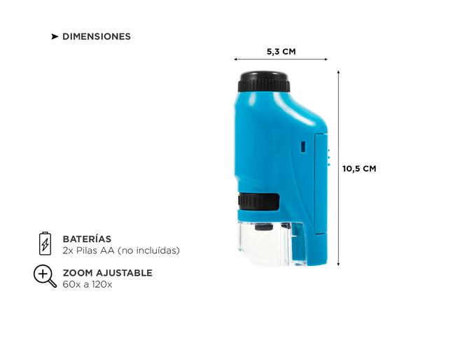 Microscopio Mini Gadnic Portátil Con Luz LED  Outlet - 3