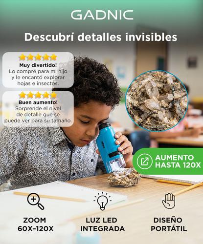 Microscopio Mini Gadnic Portátil Con Luz LED  - 1