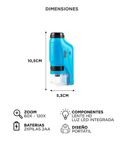 Microscopio Mini Gadnic Portátil Con Luz LED  - 5