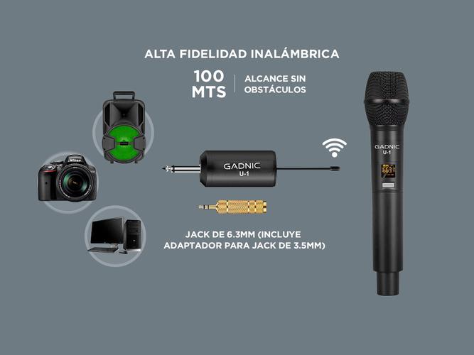 Microfono Inalámbiro Profesional UHF Gadnic U-1 - 2