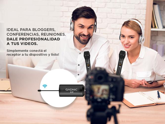 Microfono Inalámbiro Profesional UHF Gadnic U-2 - 2