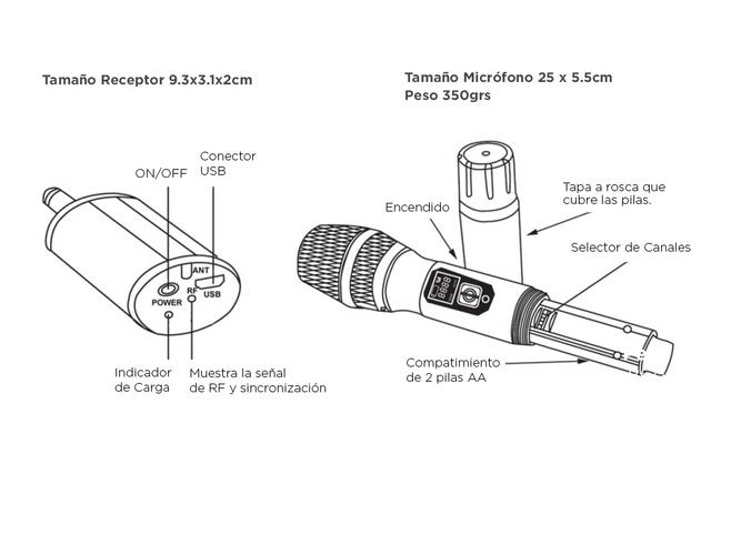 Microfono Inalámbiro Profesional UHF Gadnic U-2 - 5