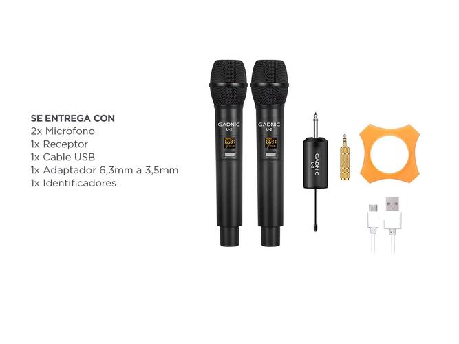 Microfono Inalámbiro Profesional UHF Gadnic U-2 - 6
