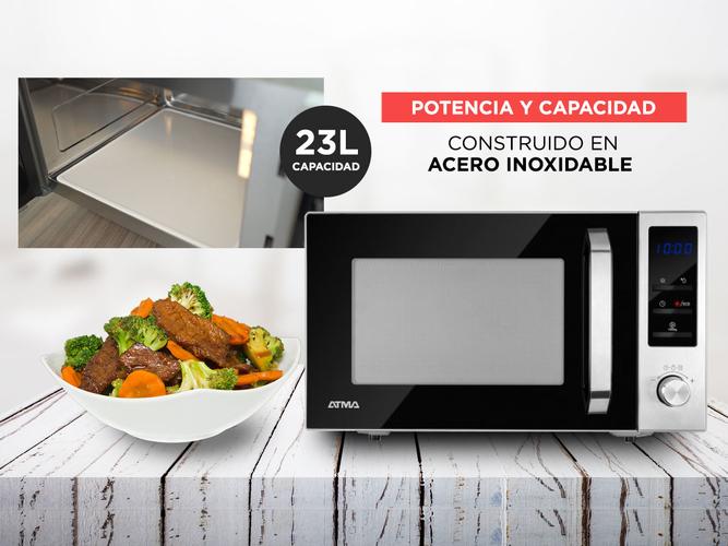 Microondas 23 Lts Atma MD1823GN Acero Inox con Grill - 2