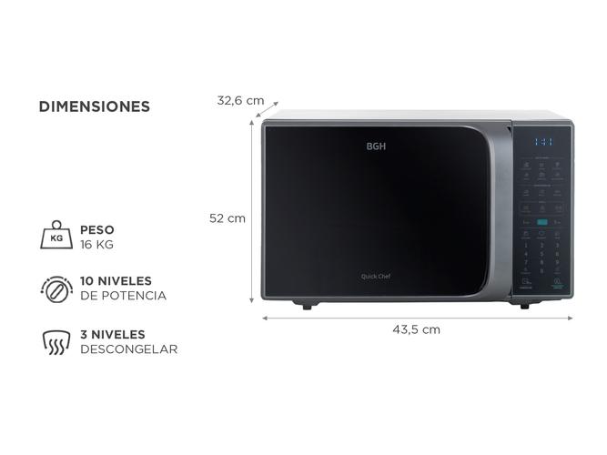 Microondas Digital BGH 28 litros ECO B228DS20 con Grill - 5