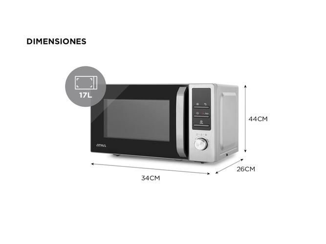 Microondas Atma 17L Acero Inoxidable Display Digital 700w - 4