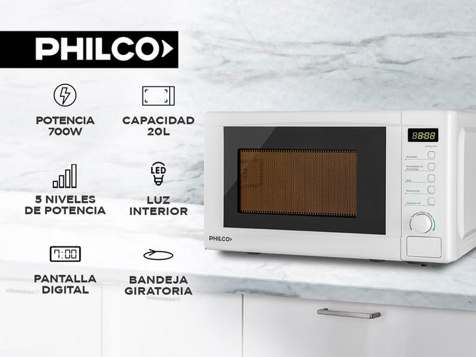 Microondas Philco 20 Lts MPD8620NPI 700w Blanco - 1
