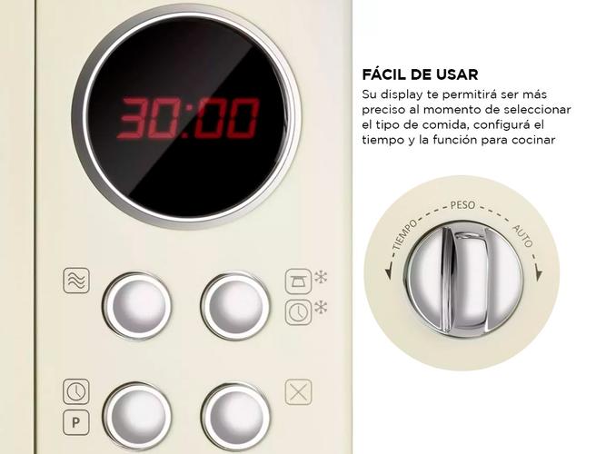 Microondas Digital Vintage Atma 20Lts Display Blanco - 3