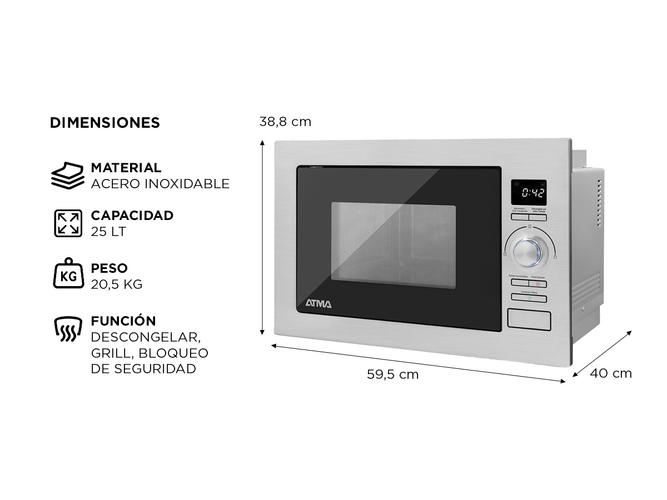 Microondas Atma Acero Inoxidable 25 Lts 900W  Outlet - 4