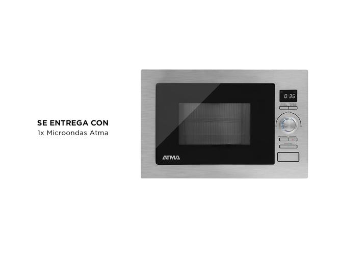 Microondas Atma con Grill Acero Inoxidable 25 Lts 900W  - 5