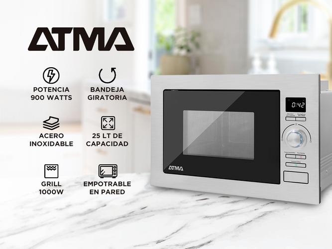 Microondas Atma Acero Inoxidable 25 Lts 900W  Outlet - 1