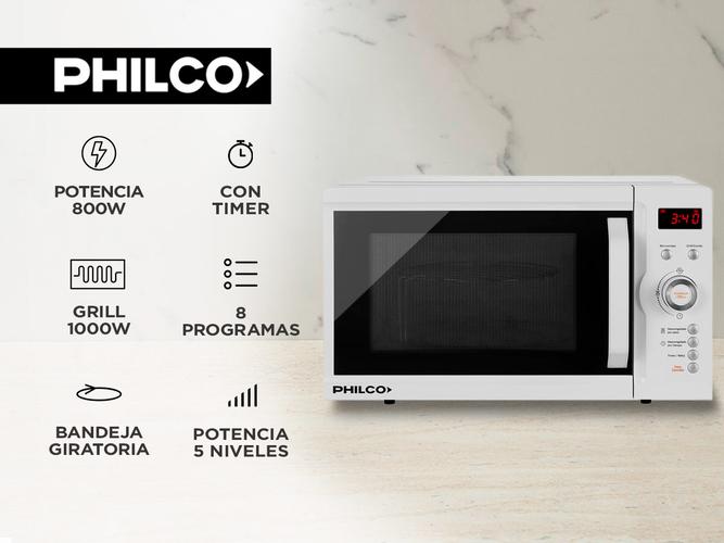 Microondas Digital Philco 23Lts 800W con Grill MPG8723N - 1