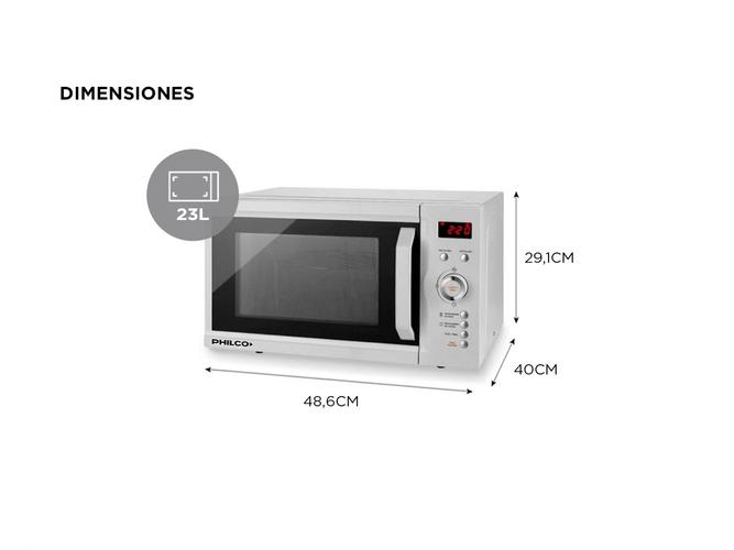 Microondas Digital Philco 23Lts 800W con Grill MPG8723N - 4