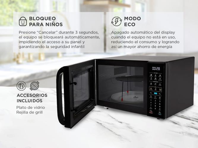 Microondas BGH Eco Digital 28 Lts Grill 900W Negro B228DN20 - 2