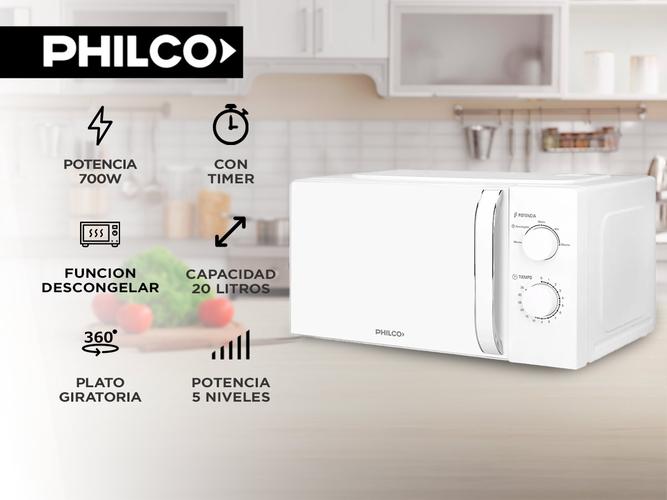 Microondas Philco Rotativo 20L 700W Blanco Wphrw20an  - 1