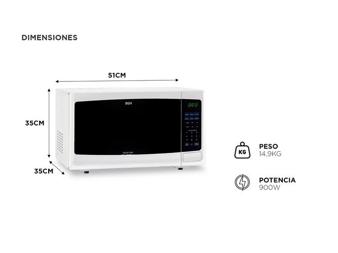 Microondas Grill BGH Quick Chef 28 litros B228DB9 Blanco - 4