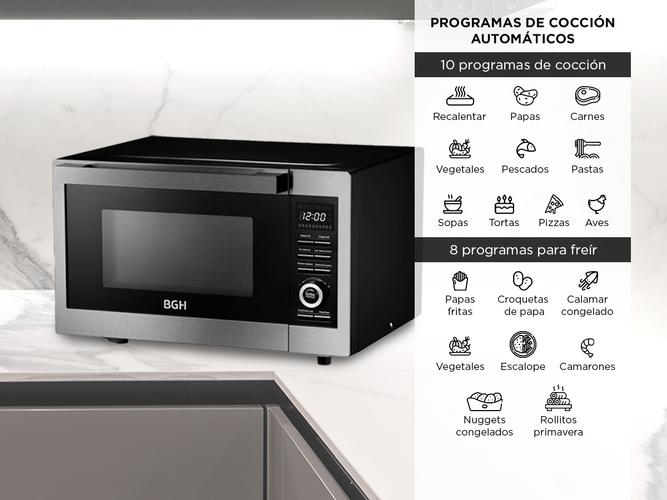 Microondas Air Fryer BGH 30 litros B330DFN24 Panel Digital - 3