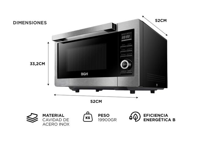 Microondas Air Fryer BGH 30 litros B330DFN24 Panel Digital - 4
