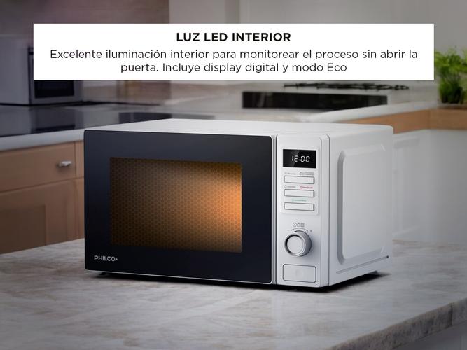 Microondas Philco 20 lts digital 94MPHDW20UAP color  Blanco - 2